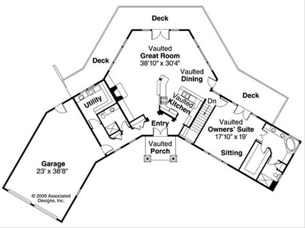 Craftsman Floor Plan - Main Floor Plan #124-730