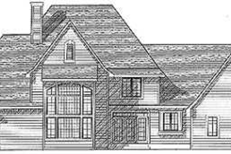 Home Plan - Exterior - Rear Elevation for European House Plan #70-533 - 4 bed, 3.5 bath