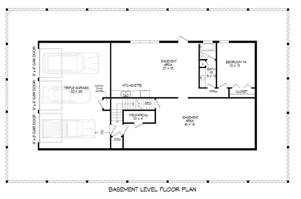 Country Floor Plan - Lower Floor Plan #932-308