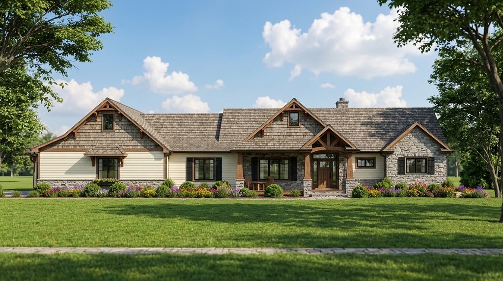 Exterior - Front Elevation 2 for Craftsman House Plan #1064-30 - 4 bed, 3 bath