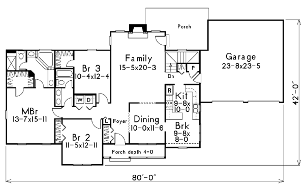 Dream House Plan - Country Floor Plan - Main Floor Plan #57-140