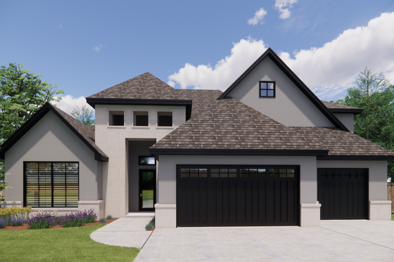 Exterior - Front Elevation 3 for Traditional House Plan #1098-14 - 4 bed, 3.5 bath