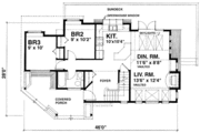 Contemporary Style House Plan - 3 Beds 2 Baths 1235 Sq/Ft Plan #118-101 
