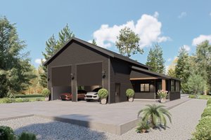 House Blueprint - Exterior - Front Elevation for Barndominium House Plan #1070-270 - 1 bed, 1 bath