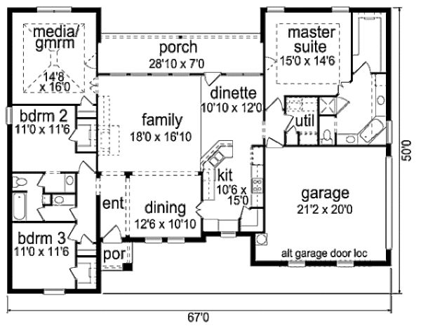 Home Plan - Traditional Floor Plan - Main Floor Plan #84-478