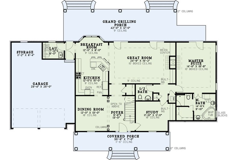 Home Plan - Floor Plan - Main Floor for Country House Plan #17-2093 - 3 bed, 3 bath