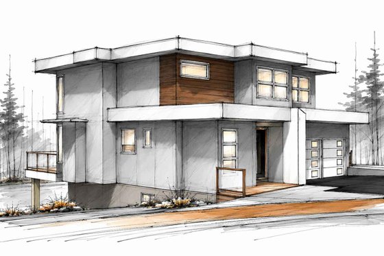 Exterior - Other Elevation 1 for Contemporary House Plan #1101-69 - 3 bed, 3.5 bath