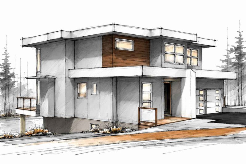 Architectural House Design - Exterior - Other Elevation 1 for Contemporary House Plan #1101-69 - 3 bed, 3.5 bath