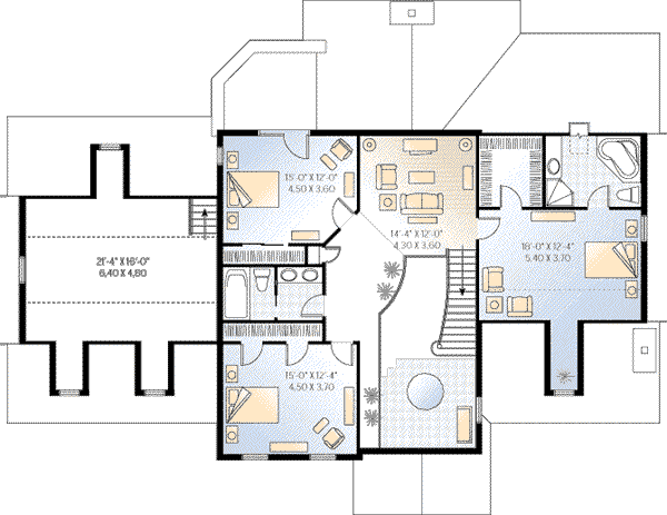 Home Plan - Traditional Floor Plan - Upper Floor Plan #23-237