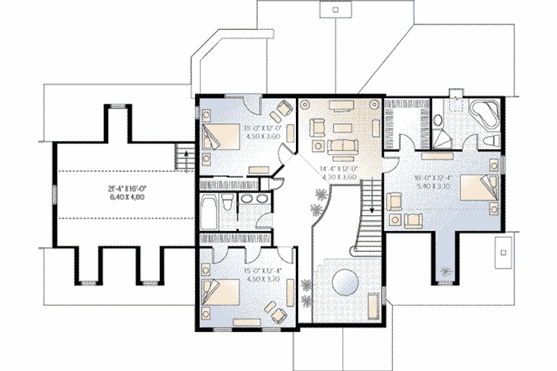 Dream House Plan - Floor Plan - Upper Floor for Traditional House Plan #23-237 - 4 bed, 3.5 bath