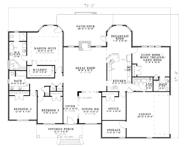 Dream House Plan - Southern Floor Plan - Main Floor Plan #17-617