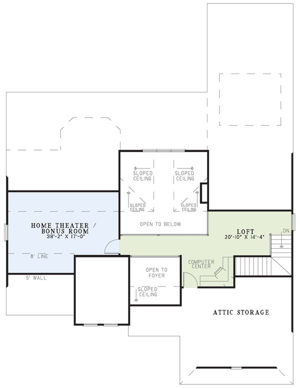 European Floor Plan - Upper Floor Plan #17-221