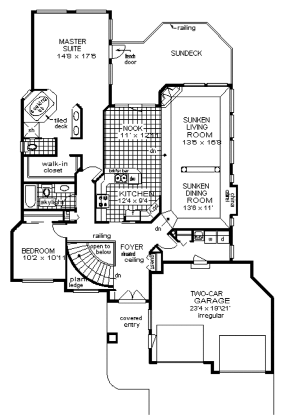 Architectural House Design - European Floor Plan - Main Floor Plan #18-148