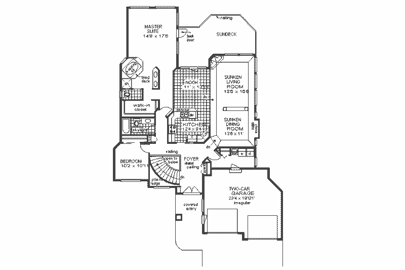 Dream House Plan - Floor Plan - Main Floor for European House Plan #18-148 - 2 bed, 2 bath