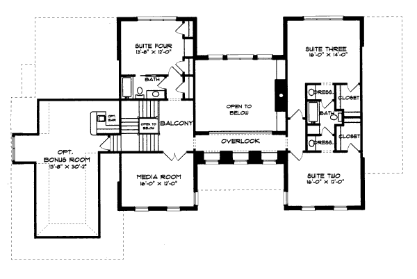 Home Plan - European Floor Plan - Upper Floor Plan #413-820