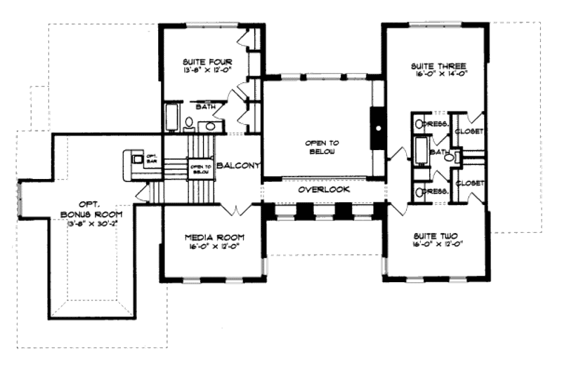 House Plan Design - Floor Plan - Upper Floor for European House Plan #413-820 - 5 bed, 4 bath