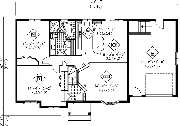Traditional Floor Plan - Main Floor Plan #25-4088