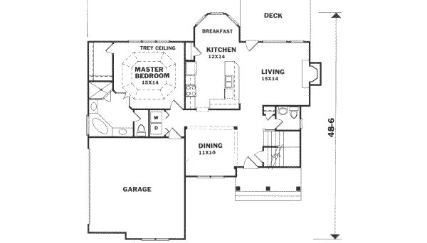 Southern Floor Plan - Main Floor Plan #129-141