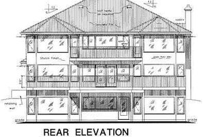 Exterior - Rear Elevation for Traditional House Plan #18-9127 - 4 bed, 3 bath