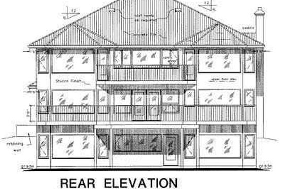 Exterior - Rear Elevation for Traditional House Plan #18-9127 - 4 bed, 3 bath