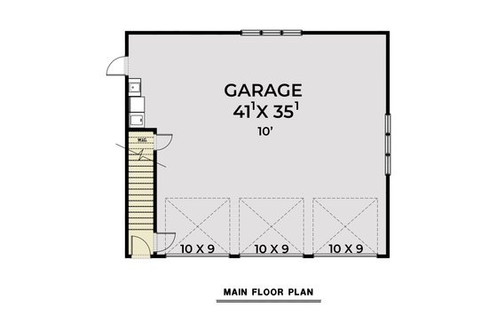 Floor Plan - Main Floor for Barndominium House Plan #1070-272, 1 bath