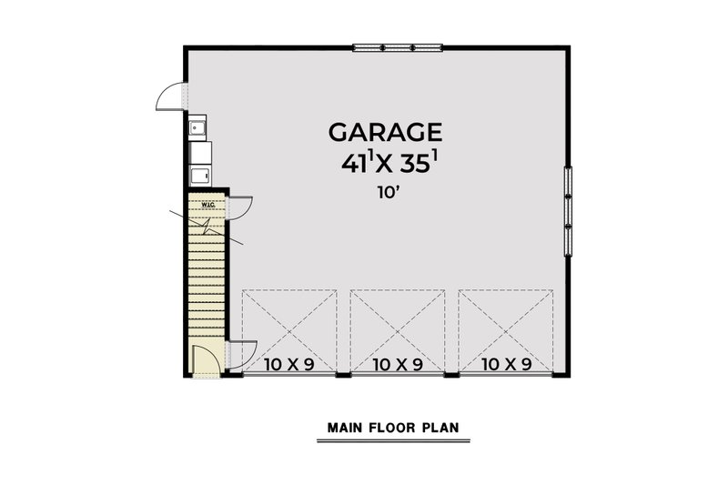 House Blueprint - Floor Plan - Main Floor for Barndominium House Plan #1070-272, 1 bath