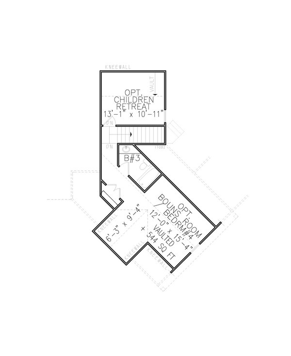 Ranch Floor Plan - Upper Floor Plan #54-532