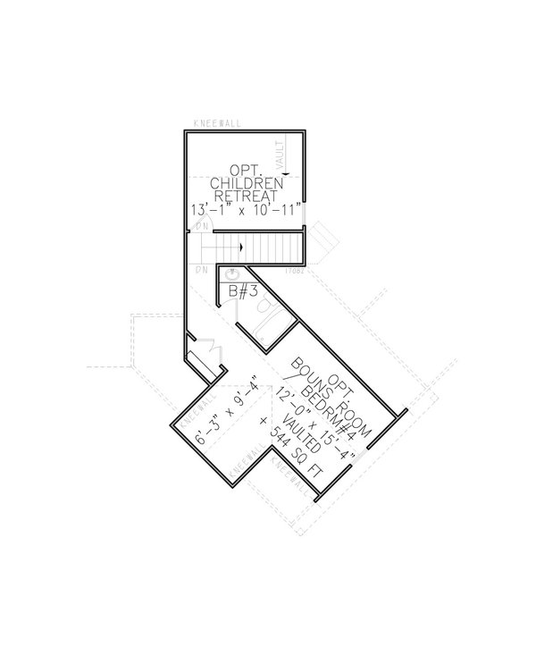 House Plan Design - Ranch Floor Plan - Upper Floor Plan #54-532