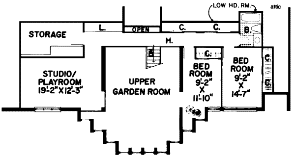 Contemporary Floor Plan - Upper Floor Plan #312-424