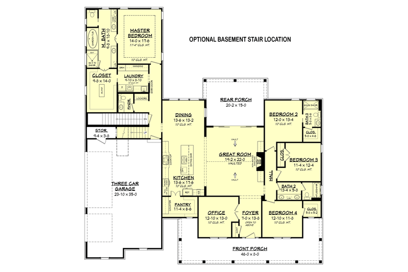 Home Plan - Optional Basement Stair Placement