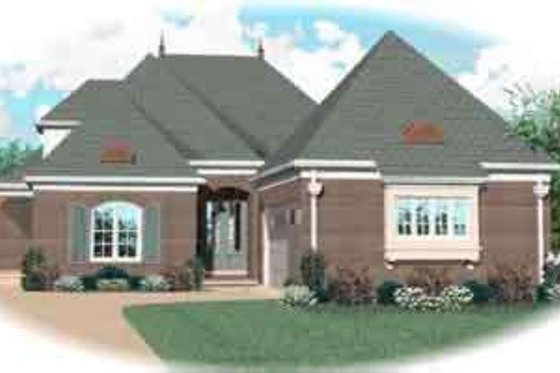 Exterior - Front Elevation for European House Plan #81-618 - 4 bed, 3 bath