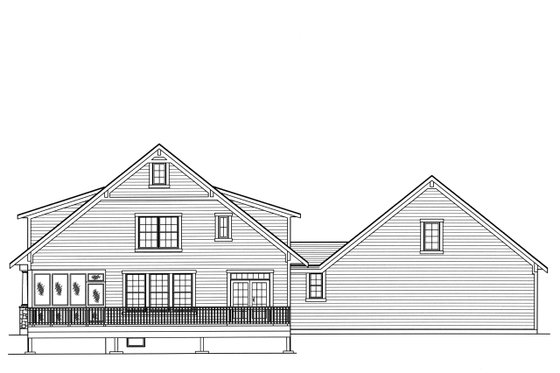 Exterior - Rear Elevation for Traditional House Plan #46-919 - 3 bed, 4 bath