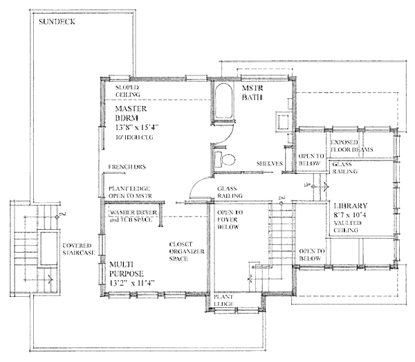 Architectural House Design - Contemporary Floor Plan - Upper Floor Plan #118-114