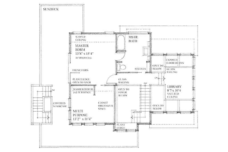 Home Plan - Floor Plan - Upper Floor for Contemporary House Plan #118-114 - 2 bed, 2 bath