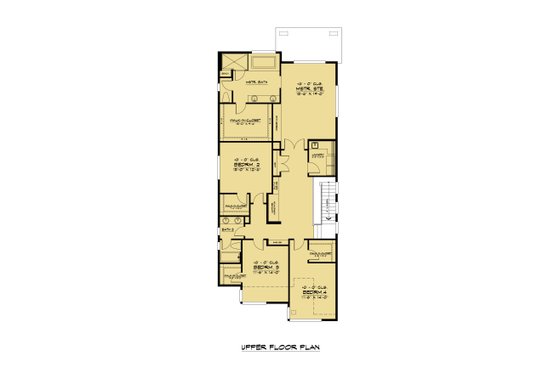 Floor Plan - Upper Floor for Contemporary House Plan #1066-228 - 4 bed, 2.5 bath