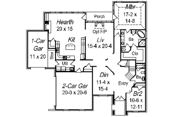 Floor Plan - Main Floor for European House Plan #329-301 - 5 bed, 3 bath