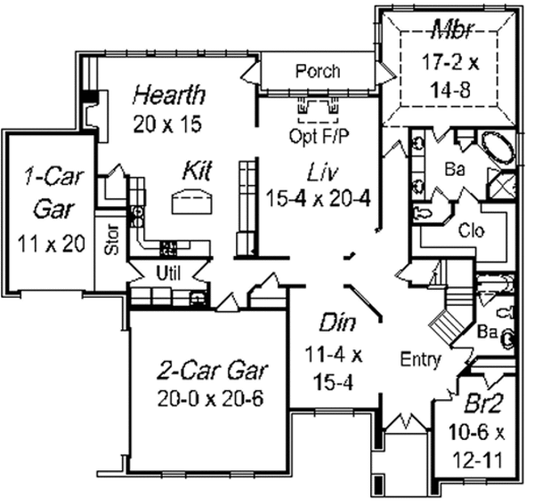 European Floor Plan - Main Floor Plan #329-301