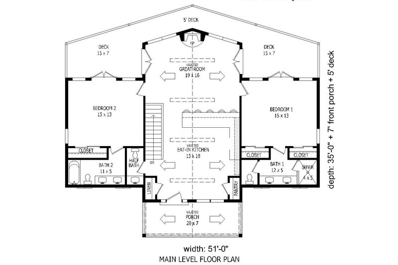 Dream House Plan - Floor Plan - Main Floor for Adobe / Southwestern House Plan #932-119 - 4 bed, 3.5 bath