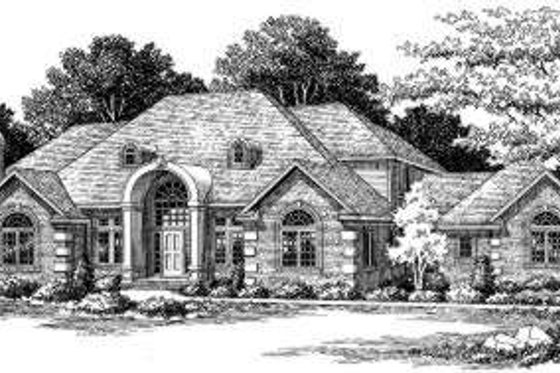 Exterior - Front Elevation for European House Plan #334-114 - 4 bed, 3.5 bath