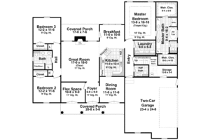 Floor Plan - Main Floor for Southern House Plan #21-271 - 3 bed, 2.5 bath