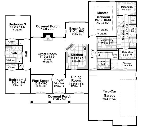 Home Plan - Southern Floor Plan - Main Floor Plan #21-271
