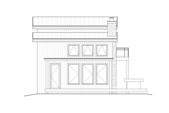 Exterior - Front Elevation 3 for Contemporary House Plan #1108-17 - 3 bed, 2 bath