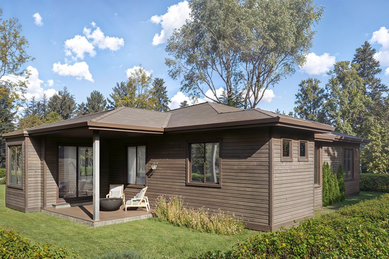 Home Plan - Exterior - Rear Elevation for Prairie House Plan #1066-300 - 1 bed, 2 bath