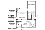 Traditional Style House Plan - 3 Beds 2 Baths 1123 Sq/Ft Plan #34-101 