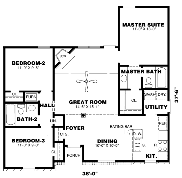 Traditional Floor Plan - Main Floor Plan #34-101