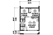Contemporary Style House Plan - 2 Beds 1 Baths 572 Sq/Ft Plan #25-4567 