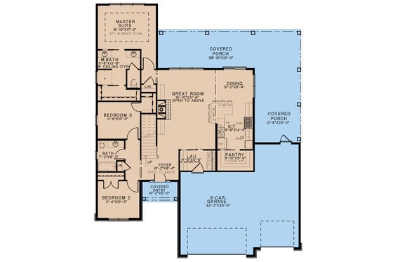 Floor Plan - Main Floor for Cottage House Plan #923-294 - 4 bed, 3 bath