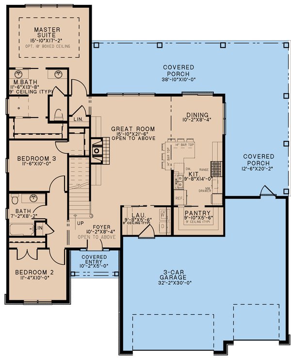 Architectural House Design - Cottage Floor Plan - Main Floor Plan #923-294