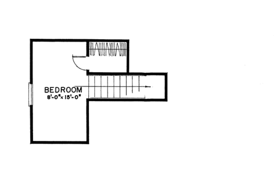 Floor Plan - Upper Floor for Tudor House Plan #43-103 - 3 bed, 1 bath