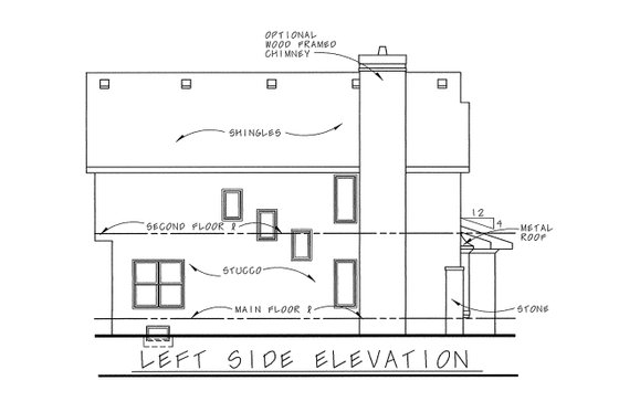 Exterior - Other Elevation for European House Plan #20-1754 - 3 bed, 3 bath